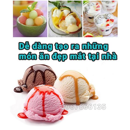 Dụng cụ múc trái cây, tạo hình trái cây 2 đầu bằng innox không gỉ