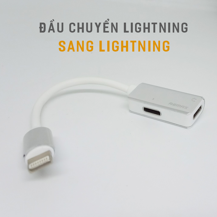 Đầu chuyển đổi cổng Lightning ra cổng Lightning + Audio 3.5mm Remax RL-LA02i - Hàng nhập khẩu