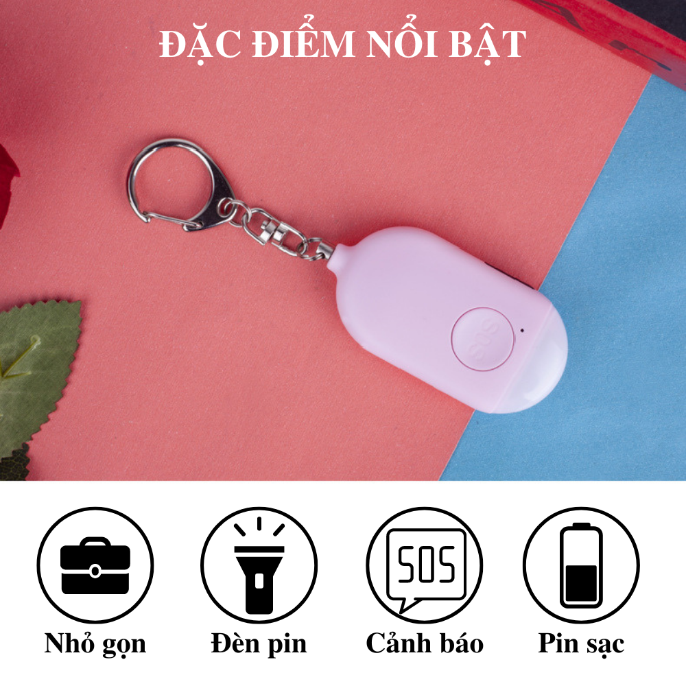 Thiết bị báo động cá nhân bằng âm thanh CTFAST B300: Chuông báo lên tới 130dB, đèn pin phát sáng, thiết kế móc khóa nhỏ gọn chống trộm đồ vật , hỗ trợ báo động dành cho người già, trẻ em và phụ nữ