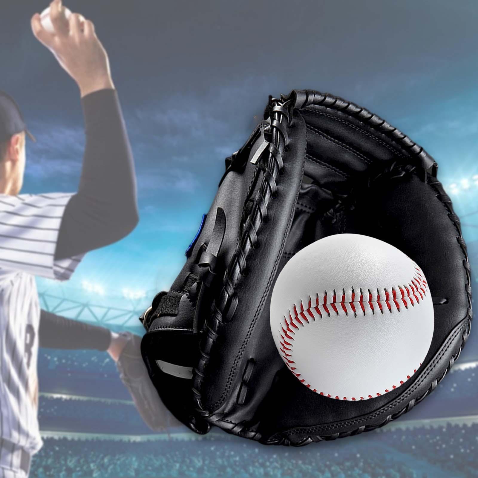 Baseball Catcher Gloves PU with Baseball Ball Teeball Glove Men Women Unisex