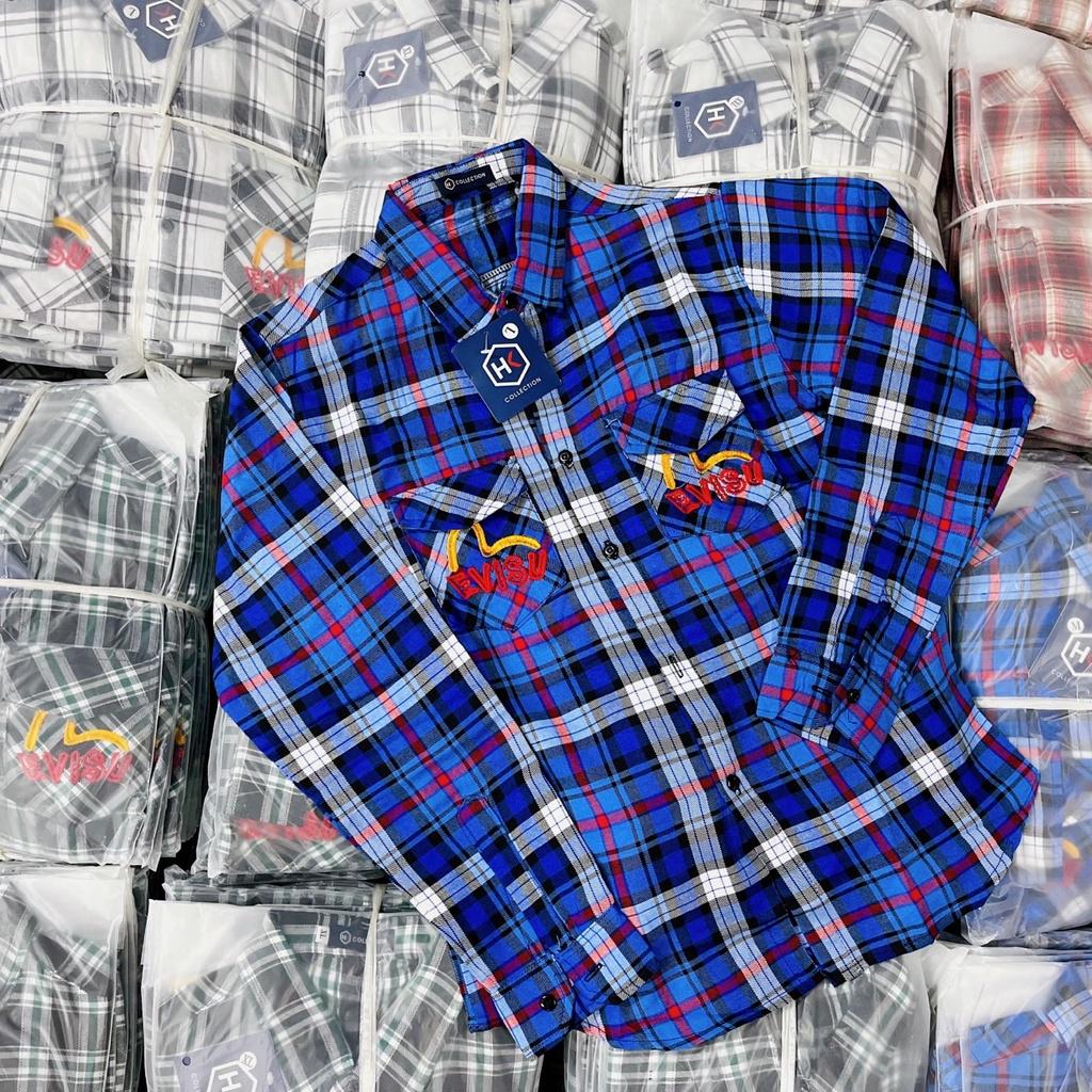 ÁO SƠ MI NAM TAY DÀI KATE LỤA EVISU 1991 HÌNH THÊU HOTREND THỜI TRANG NAM 1986