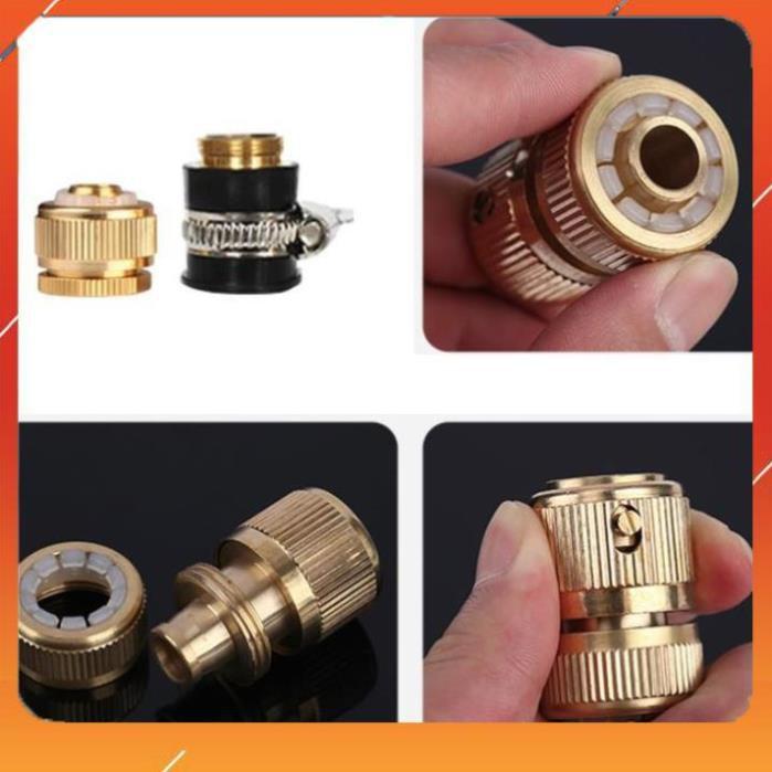 Vòi Xịt️Evoucher Bộ dây vòi xịt nước rửa xe, tưới cây , tăng áp 3 lần, loại 15m 206587 đầu đồng,cút đồng