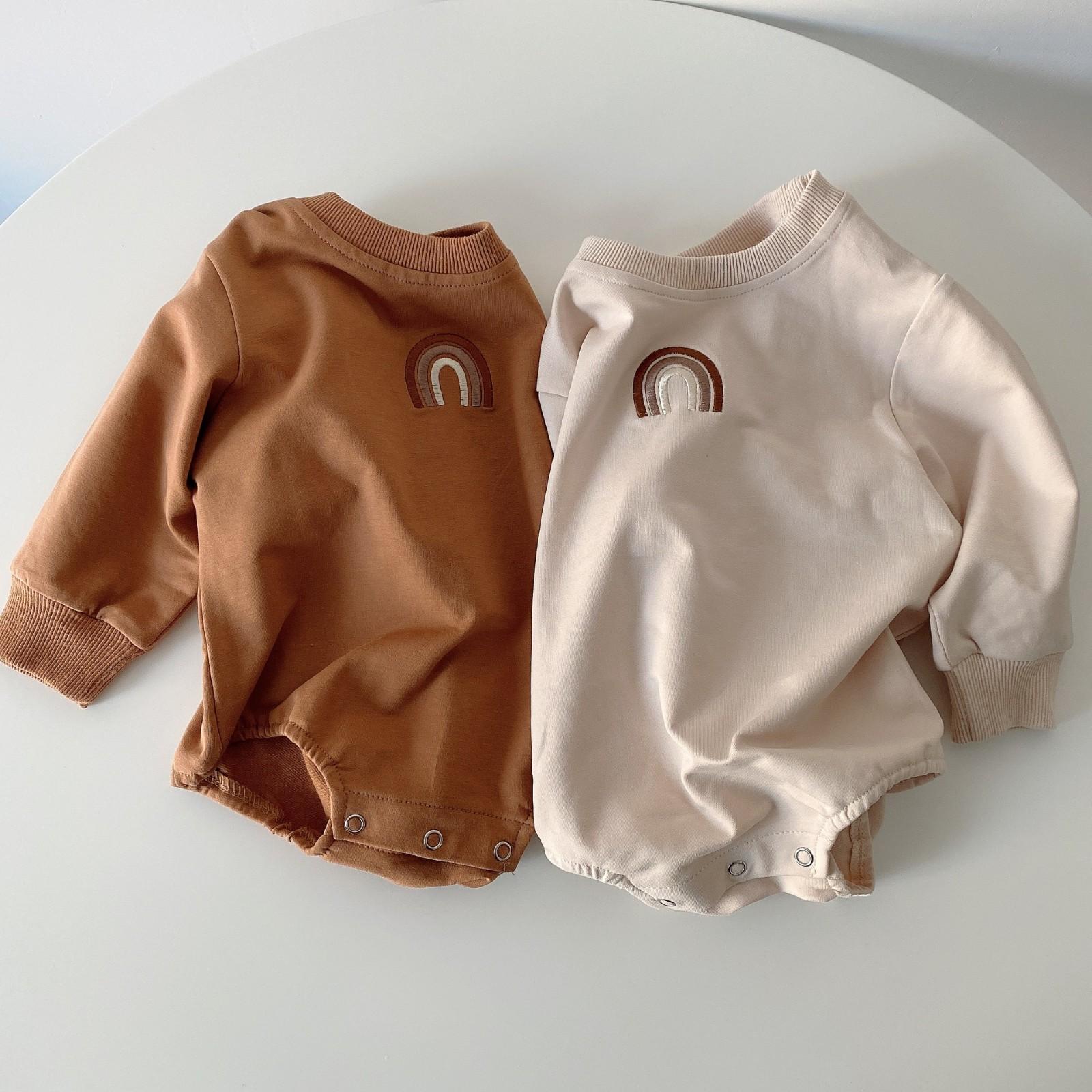 2021 Thu Bé Sơ Sinh Bé Trai Bé Gái Quần Áo Cho Bé Rainbow Bodysuit Tay Dài In Áo Liền Quần Bé Gái Xinh Xắn Đáng Yêu Quần Áo