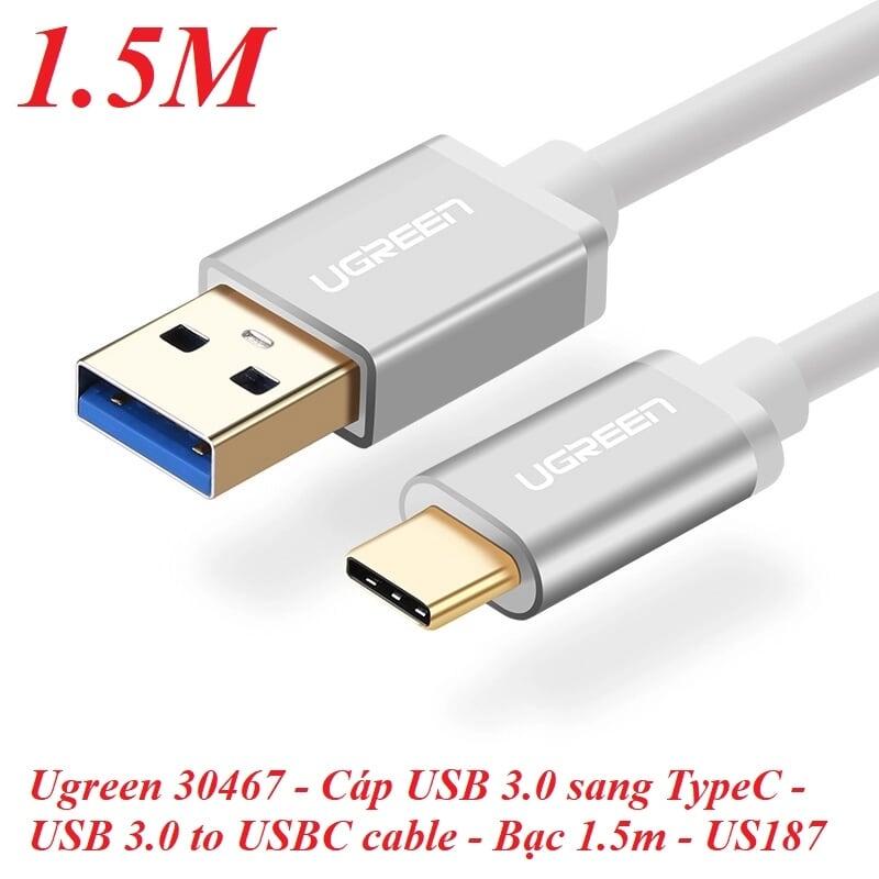 Ugreen UG30467US187TK 1.5M màu Trắng Cáp USB TypeC sang USB 3.0 cao cấp - HÀNG CHÍNH HÃNG