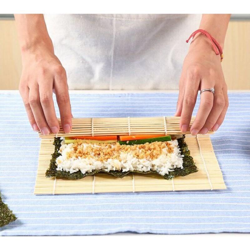 Mành tre cuốn kimbap/sushi, mành tre cuộn cơm, mành tre trải bàn ăn, mành tre decoer chụp ảnh, lót bàn, lót ly, lót đồ