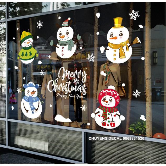 Decal trang trí tường Noel - Người Tuyết Đáng Yêu