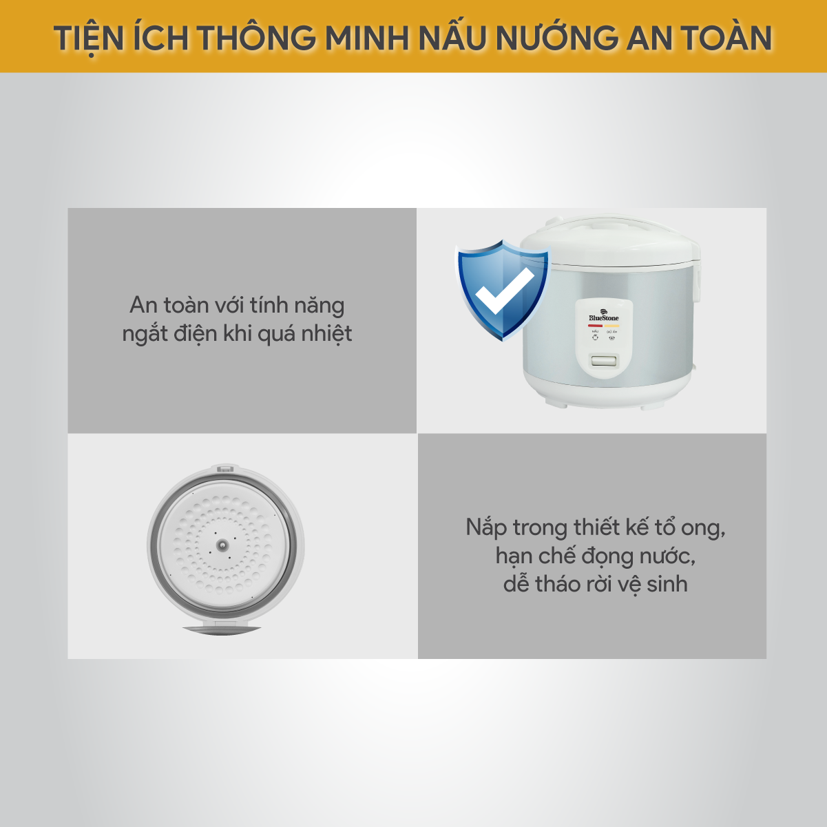 Nồi Cơm Điện Nắp Gài BlueStone RCB-5517 1.2 Lít 500W - Hàng Chính Hãng