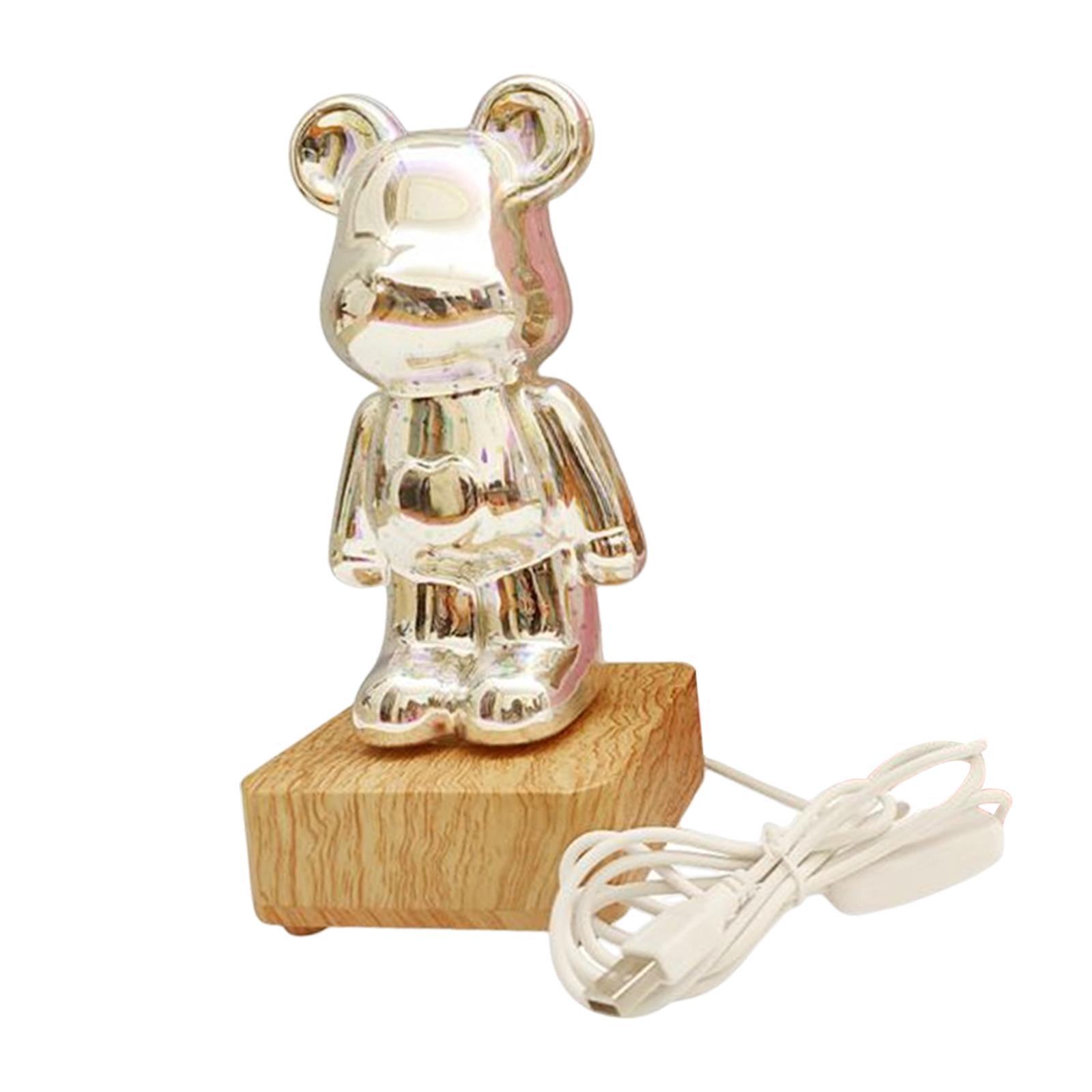 LED Night Light Lighting 3D Bear for Bathroom Kitchen Hallway