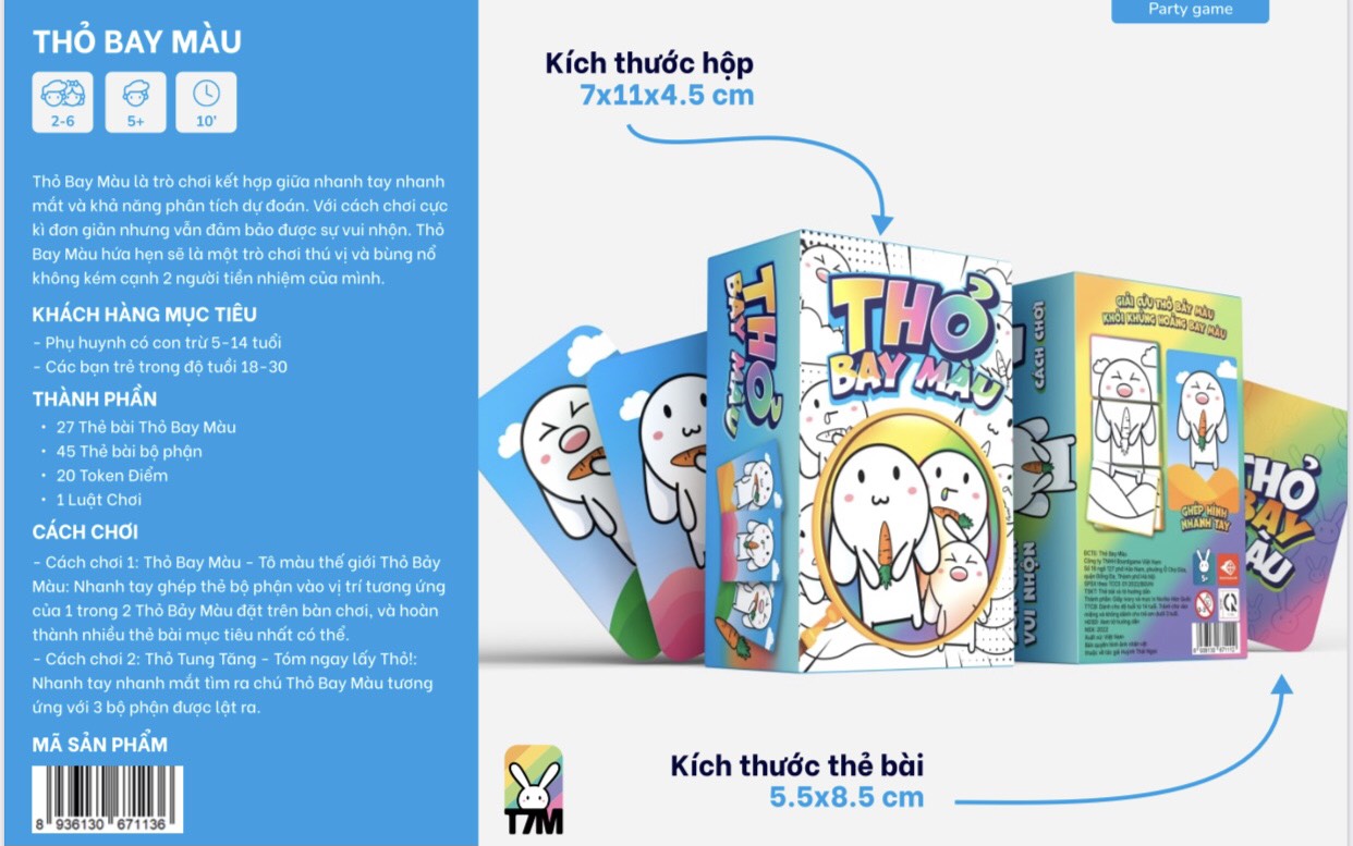 Party game THỎ TỈNH TÁO - THỎ BAY MÀU Trò Chơi Thẻ Bài Mới 2022 Siêu Vui Nhộn Cho Hè Này