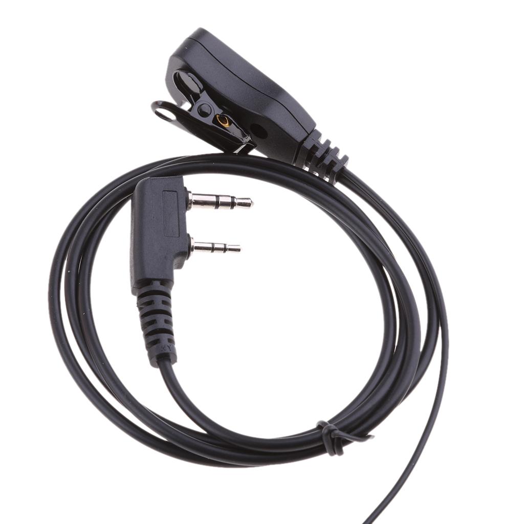 Clip Walkie Talkie Headset Earpiece Mic for 2 PIN Kenwood Baofeng