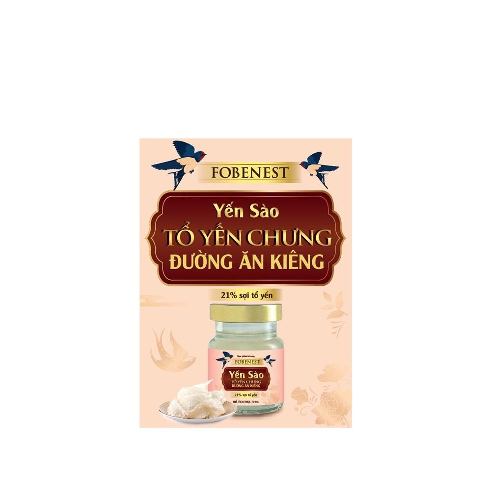 Hộp Yến Sào Tổ Yến Chung Đường Kiêng 21% Sợi Tổ Yến Dành Cho Người Ăn Kiêng Có Thể Dùng Cho Người Tiểu Đường - Lọ 70ml
