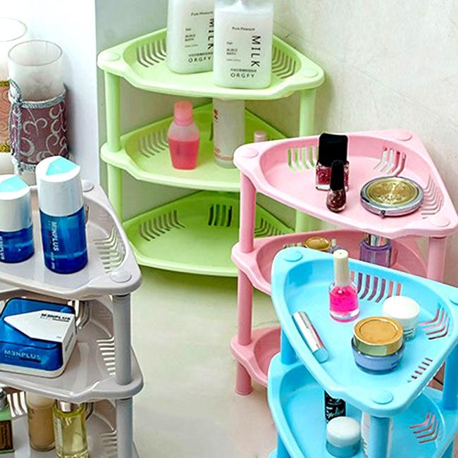 KỆ NHỰA GÓC TAM GIÁC 3 TẦNG ĐỰNG ĐỒ CÁ NHÂN , ĐỰNG GIA VỊ VẬT DỤNG NHÀ TẮM TIẾT KIỆM KHÔNG GIAN LẮP RÁP ĐƠN GIẢN