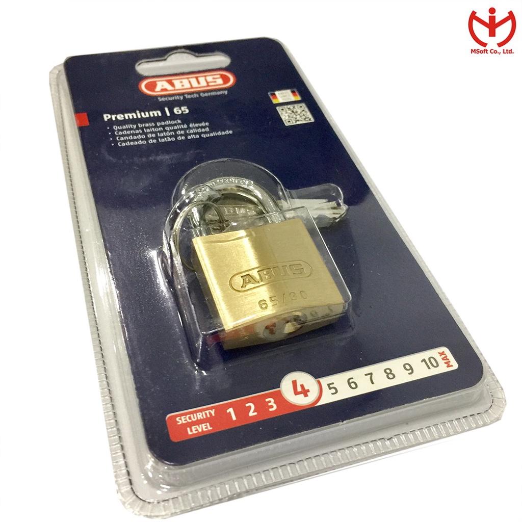 Ổ khóa ABUS 65/30 thân đồng rộng 30mm 3 chìa răng cưa dùng khóa tủ cá nhân