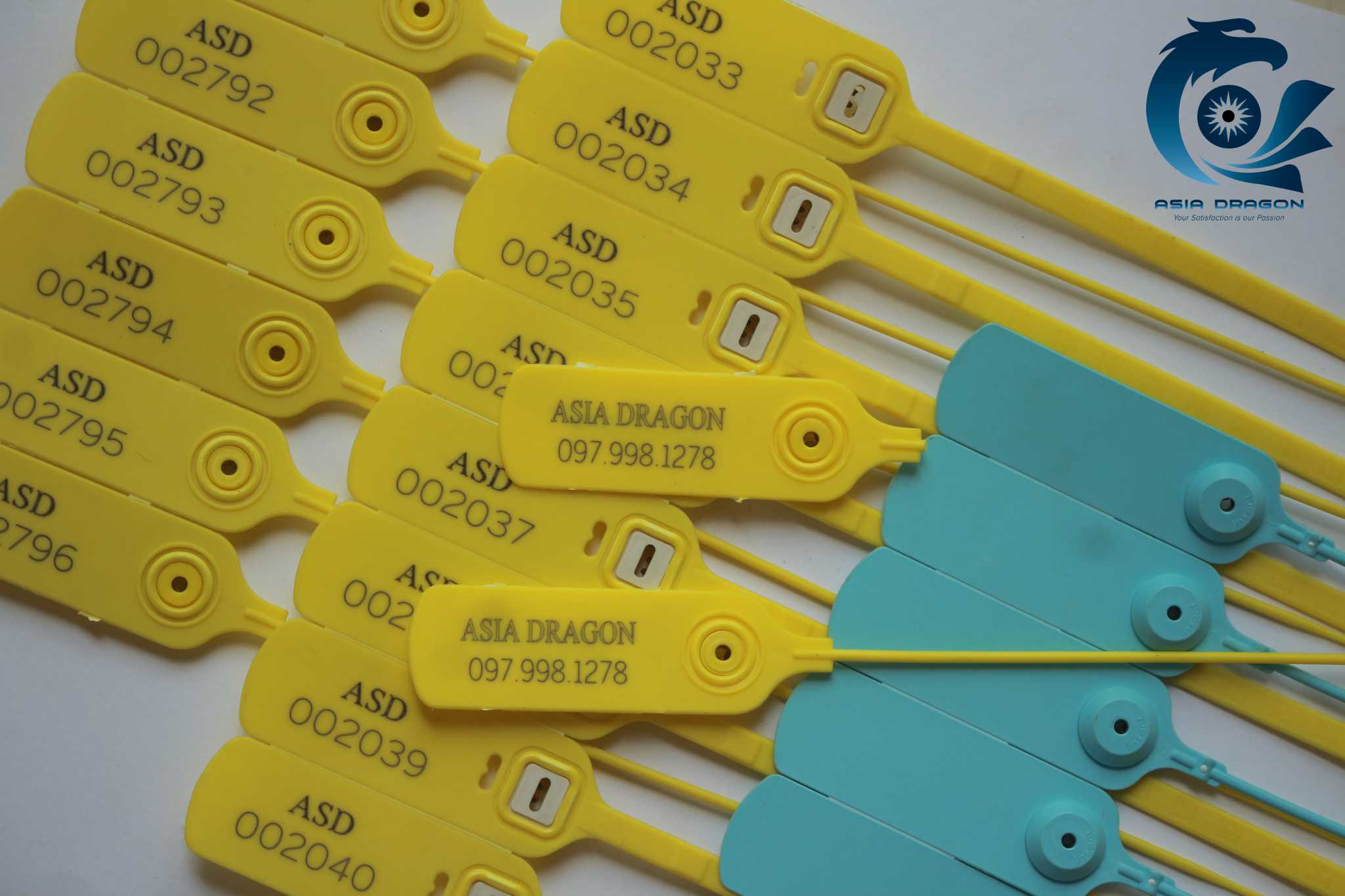 ASD011V - Seal khóa niêm phong xe tải bộ hàng hoá các loại  200 cái in sẵn số seri bất kì loại dài 40cm