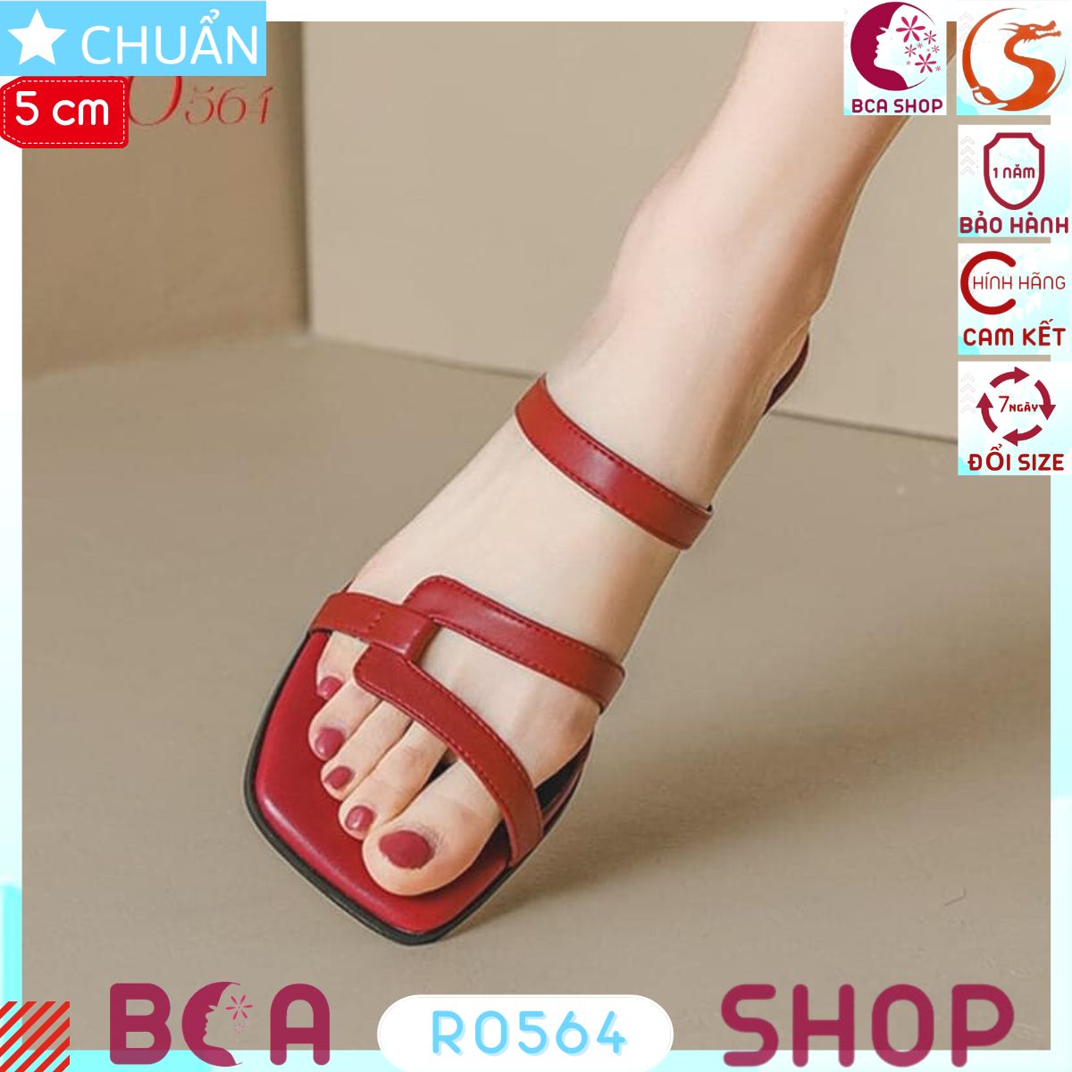 Giày Comma nữ 5p RO564 màu đỏ ROSATA tại BCASHOP gót kiểu dấu phẩy lạ mắt kết hợp kiểu dây đan độc đáo, sang trọng