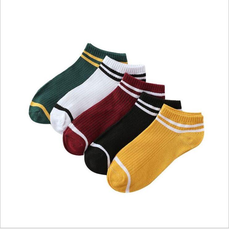 Combo 3 đôi vớ cổ ngắn unisex phong cách Hàn Quốc Tất nam nữ cotton thoáng khí