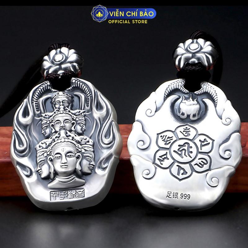 Mặt dây chuyền phật bản mệnh 12 con giáp nam nữ Liên Hoa Chân Hỏa chất liệu bạc Thái 999 Viễn Chí Bảo M100380