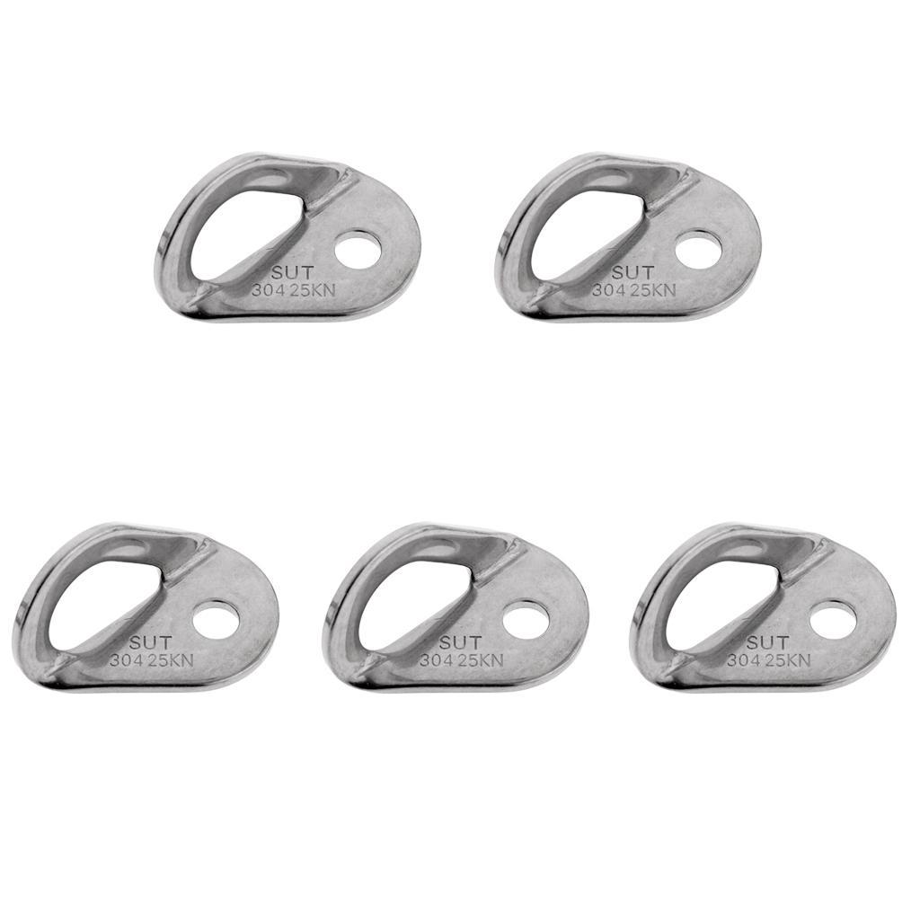 5 Pieces Rock Climbing Bolt Hanger Stainless Steel 25KN/5600Lb