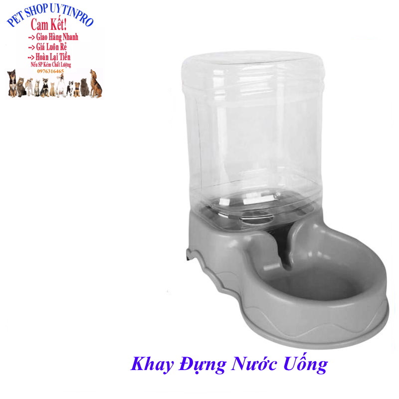 Khay ăn hoặc Khay uống tự động cho Chó Mèo Dung tích 3.5l Khắc lượn sóng ở viền Chất liệu nhựa an toàn,Sạch sẽ, Tiện lợi