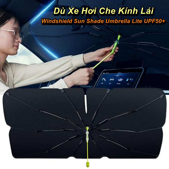 Ô Dù Che Kính Lái Trên Ô Tô Windshield Sun Shade Umbrella Lite UPF50+ - Home Decor Furniture