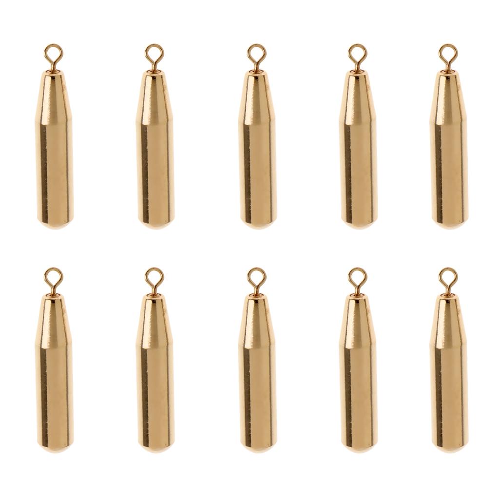 30Pcs Copper Fishing Weights Sinker Bulk Fishing Sinker Weights Kit Gold