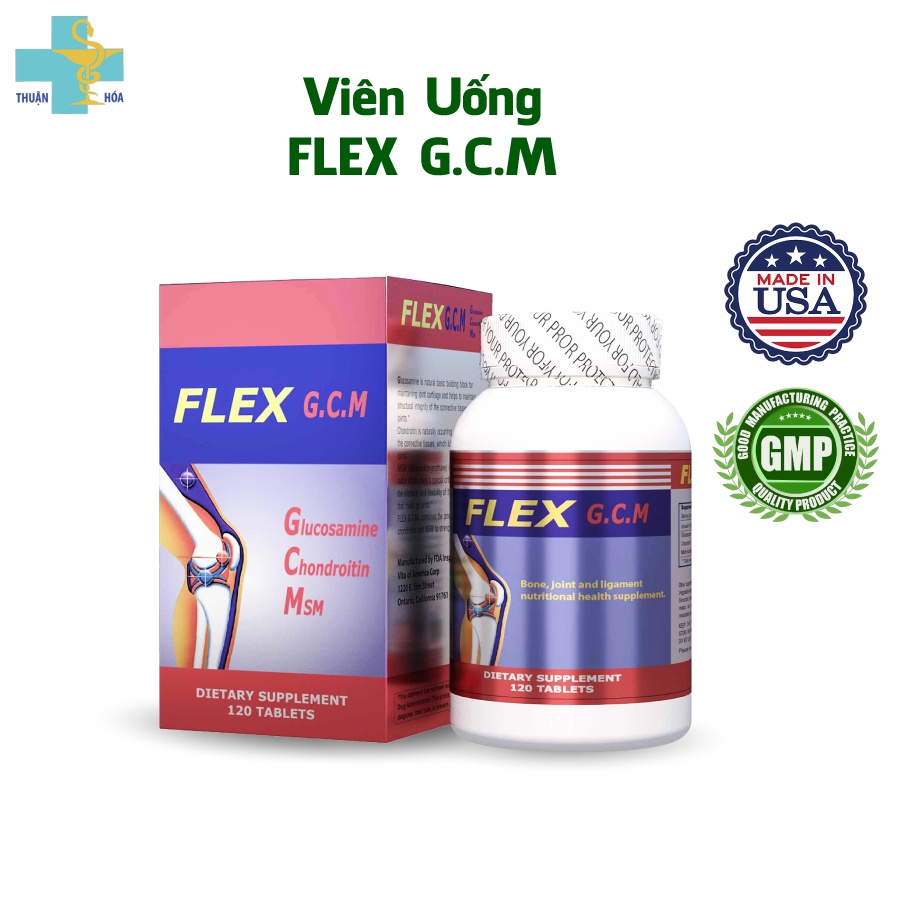 Flex G.C.M chai 120 viên - Giúp Giảm Đau - Bôi Trơn Khớp - Phục Hồi Khớp Bị Thoái Hóa