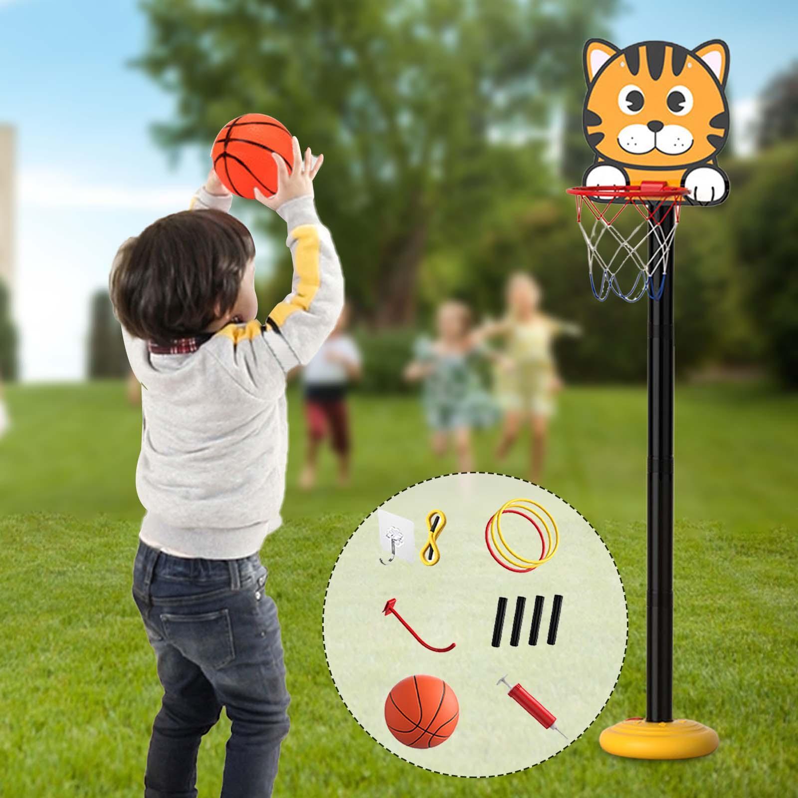 Mini Basketball Hoop with Balls Kids Basketball Hoop Set Cartoon Multifunction Indoor Outdoor Foldable Basketball Hoop Set for Children