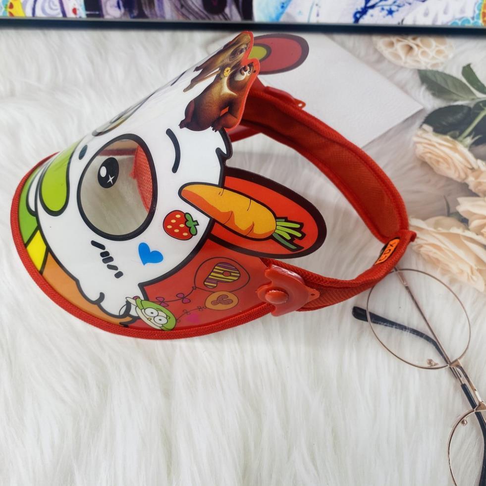 Mũ chống nắng hở chóp cho bé thiết kế hoạt hình đáng yêu