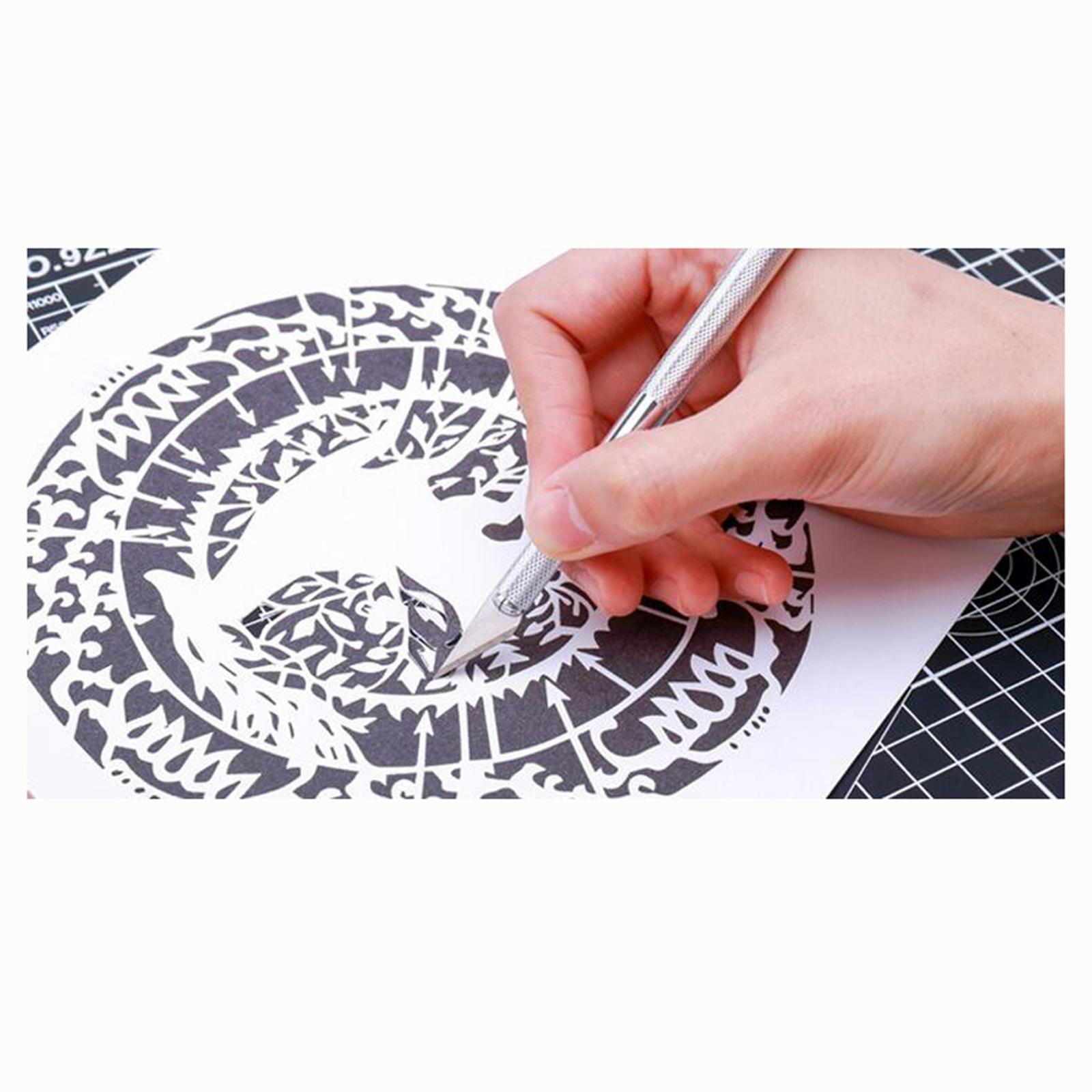 24 PCS Craft Carving Set Exacto Knives Knife Stencil Knife Blades Cutting Mat for DIY Work Cutting Paper Craft Graver Scrapbooking