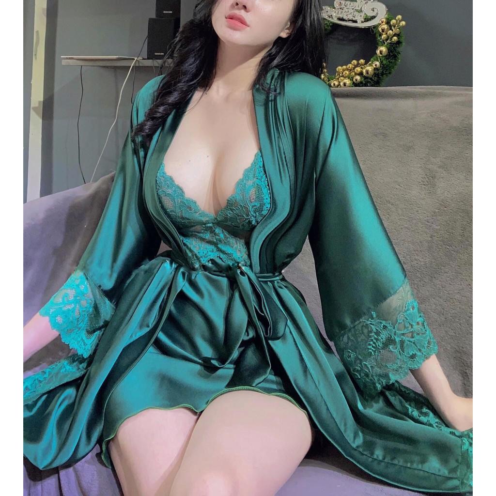Đầm Ngủ Nữ 2 dây Sexy lụa satin - latin Siêu Mát 6 màu ĐN101