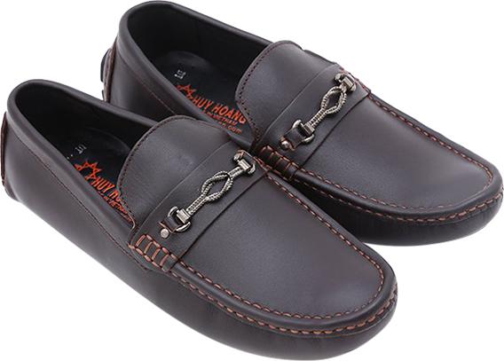 Giày Mọi Nam Đế Âm Đính Móc Huy Hoàng HT7772 - Nâu Đất