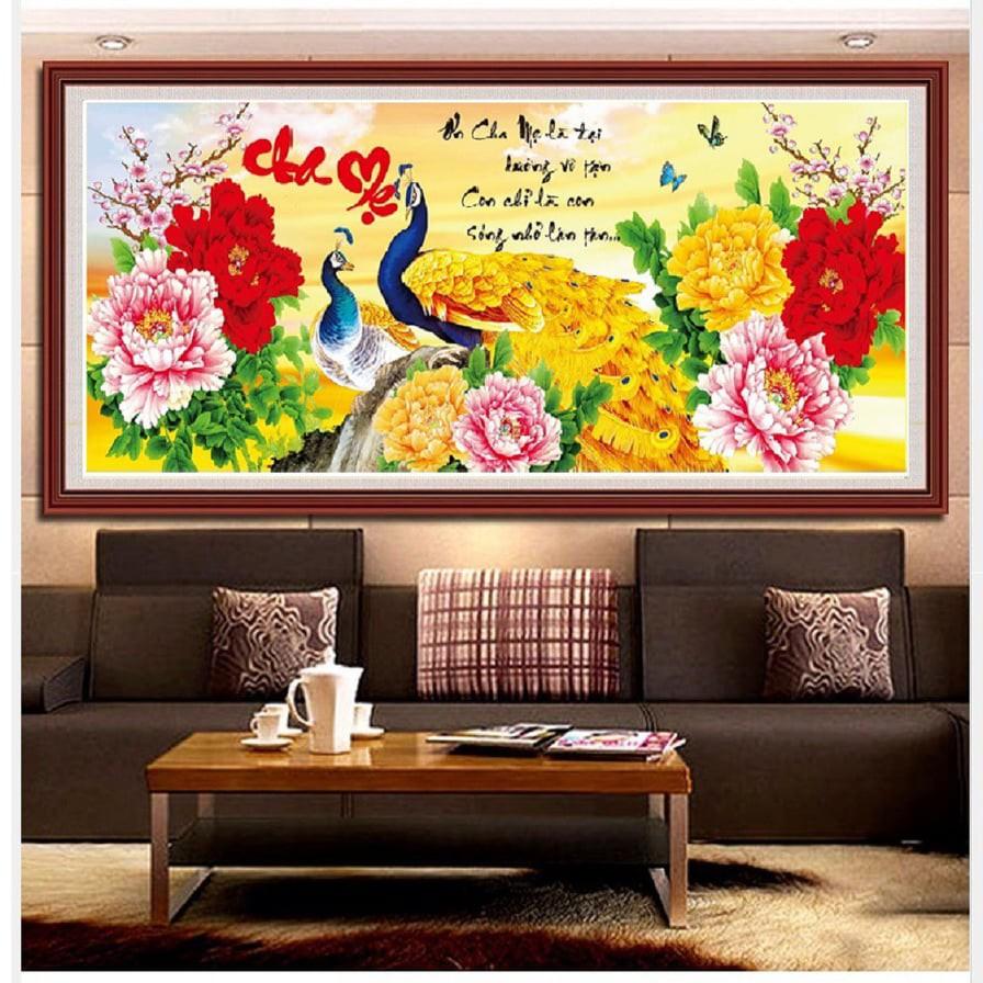 Tranh đính đá Cha Mẹ DF310-110x50cm