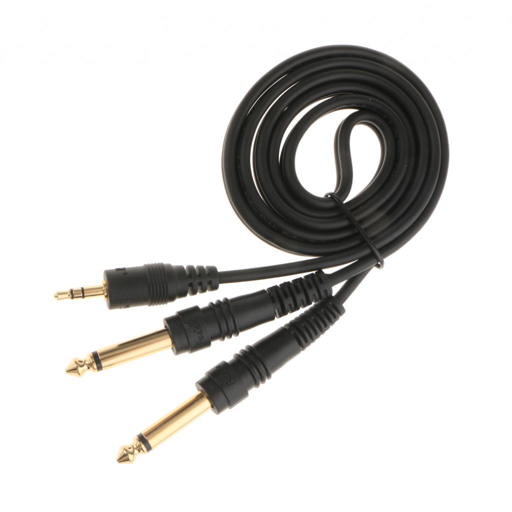 3.5mm to Double 6.5mm Adapter Male to Male Audio Cable Cord Wire 2m+1m