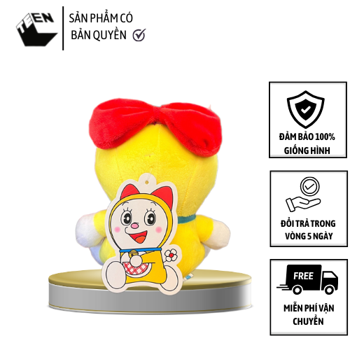 Gấu bông Dorami, Gấu bông nhỏ, Quà tặng đáng yêu cho bé, Thú bông Dorami size S cao 17cm  - Sản Phẩm Có Bản Quyền, Phân Phối Bởi Teenbox