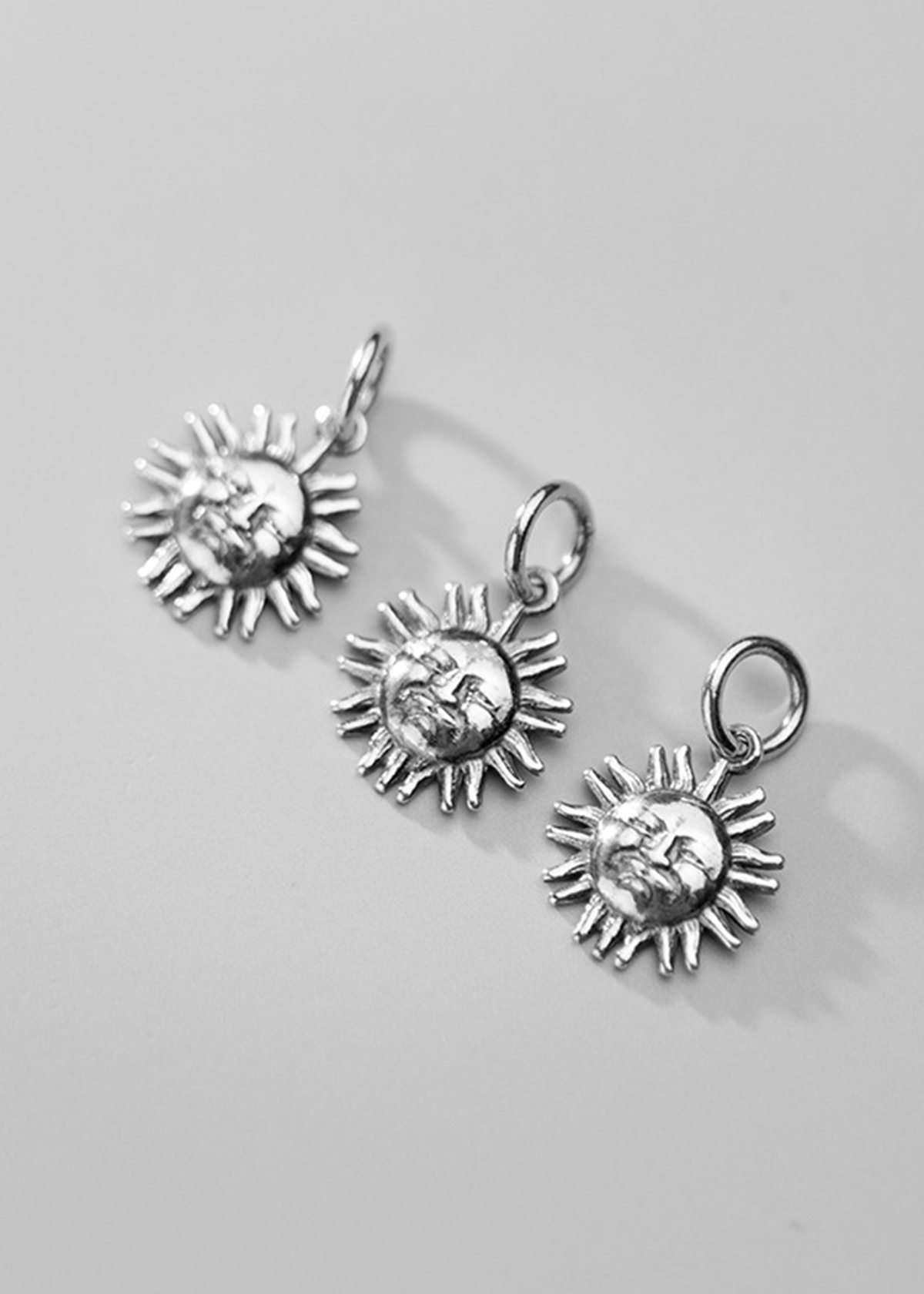 Combo 3 cái charm bạc hình mặt trời treo - Ngọc Quý Gemstones