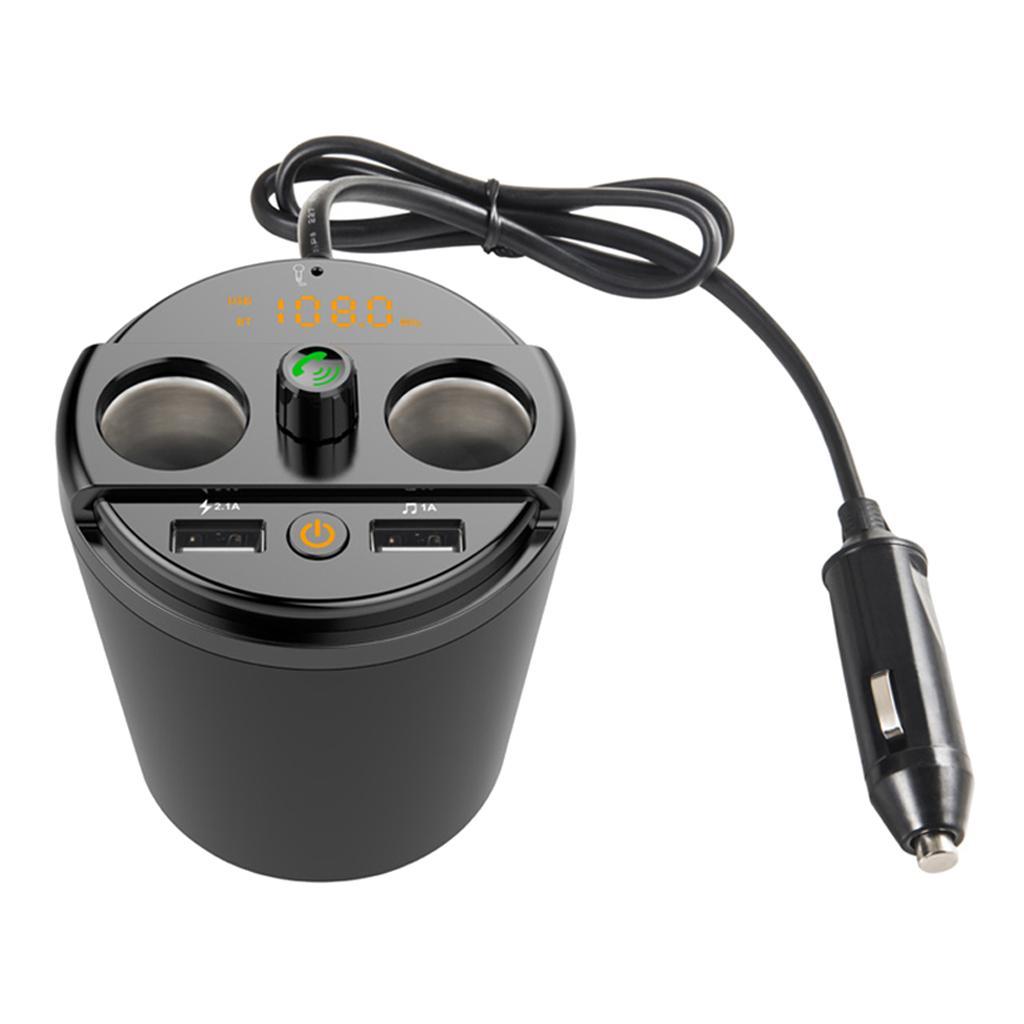 Cup-shaped Bluetooth Hands-free Car FM Transmitter MP3 Player USB Charger