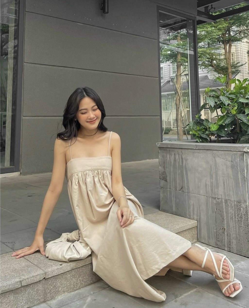 Váy 2 dây ôm ngực dáng dài, đầm maxi đi biển bầu bí phom rộng nhiều màu