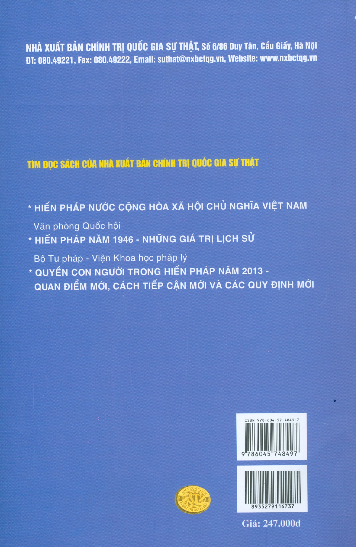 Thi Hành Hiến Pháp Năm 2013 - Thực Trạng Và Những Vấn Đề Đặt Ra (Sách Tham Khảo)