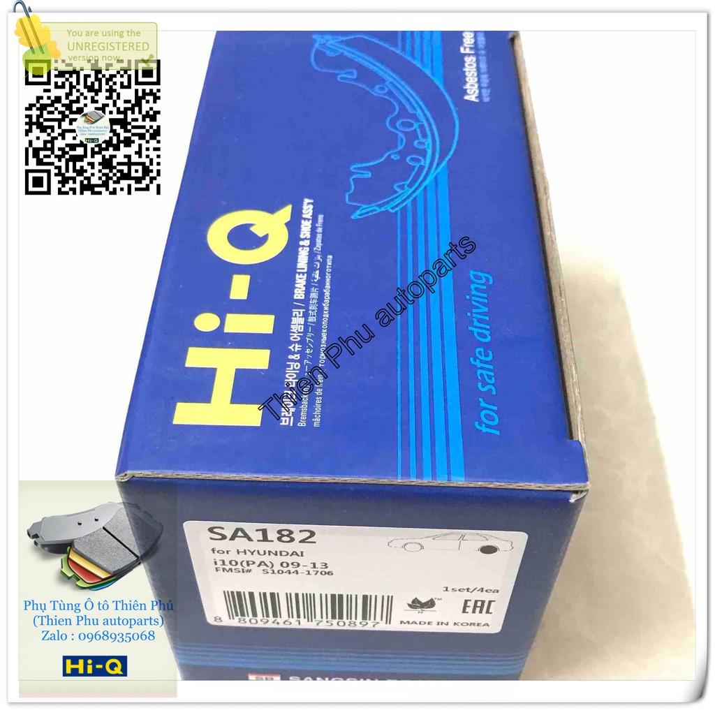 Má phanh chính hãng Hi-Q cho Hyundai i10 (2009 - 2013). - Guốc phanh sau. OEM Brake Shoe :