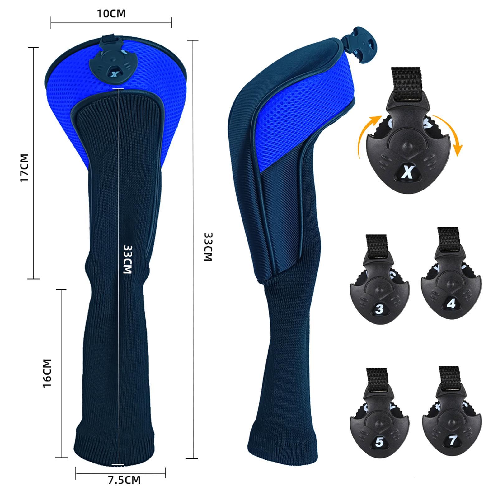 3Pcs Golf Cover Driver Covers Club Headcover Guard Protector Blue