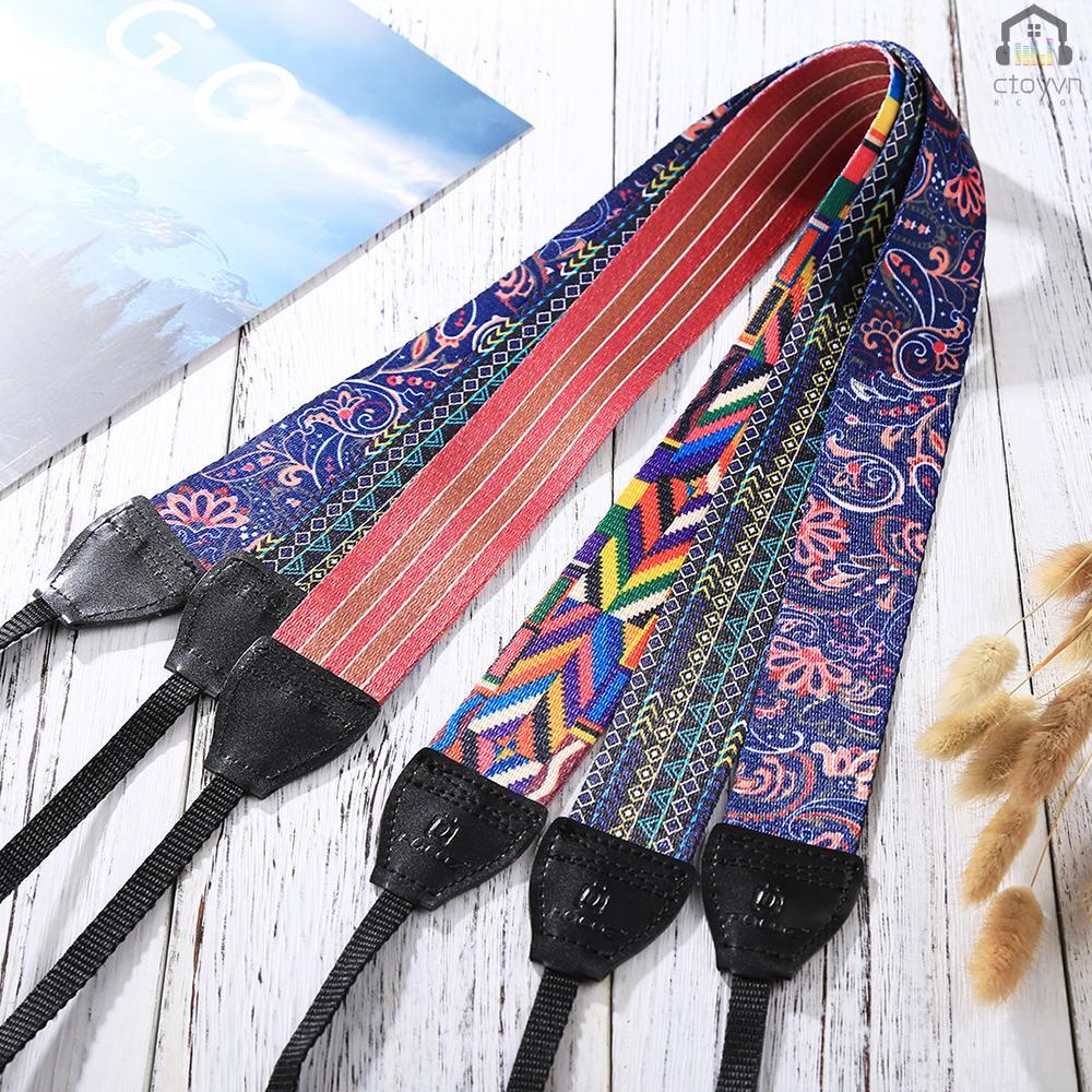 Dây đeo máy ảnh bằng cotton họa tiết nhiều màu phong cách cổ điển thay thế tiện dụng cho SLR DSLR