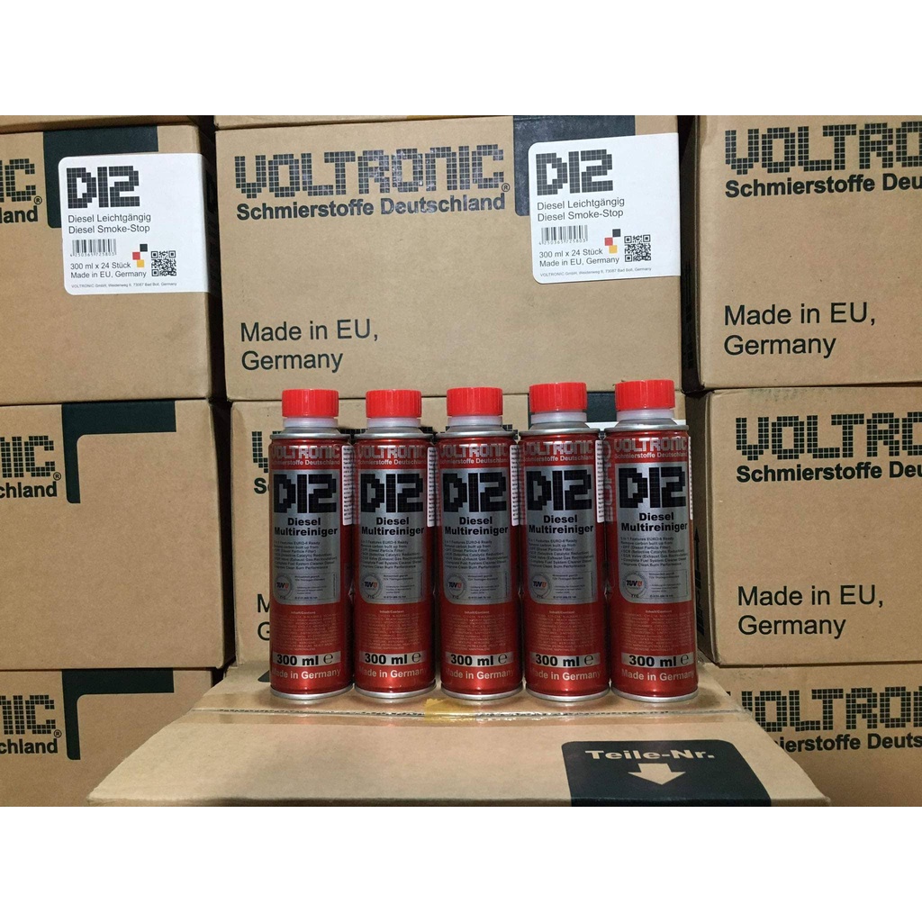 D12 VOLTRONIC DIESEL - Phụ gia dầu Diesel vệ sinh hệ thống nhiên liệu diesel hiệu quả nhập khẩu từ Đức Chai 300ml dùng cho 60 lít dầu