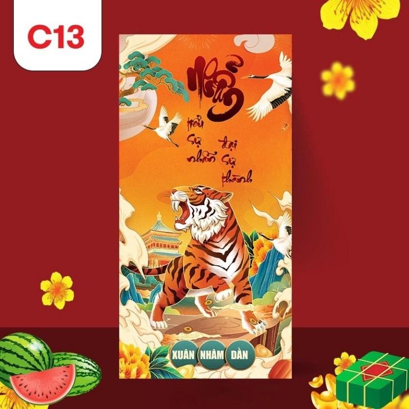 Combo 10 Bao Lì Xì Màu Đỏ Thần Tài 2022 Hình Con Cọp Hoạt Hình Dễ Thương Đẹp Cute Chúc Tết Năm Mới Giá Rẻ