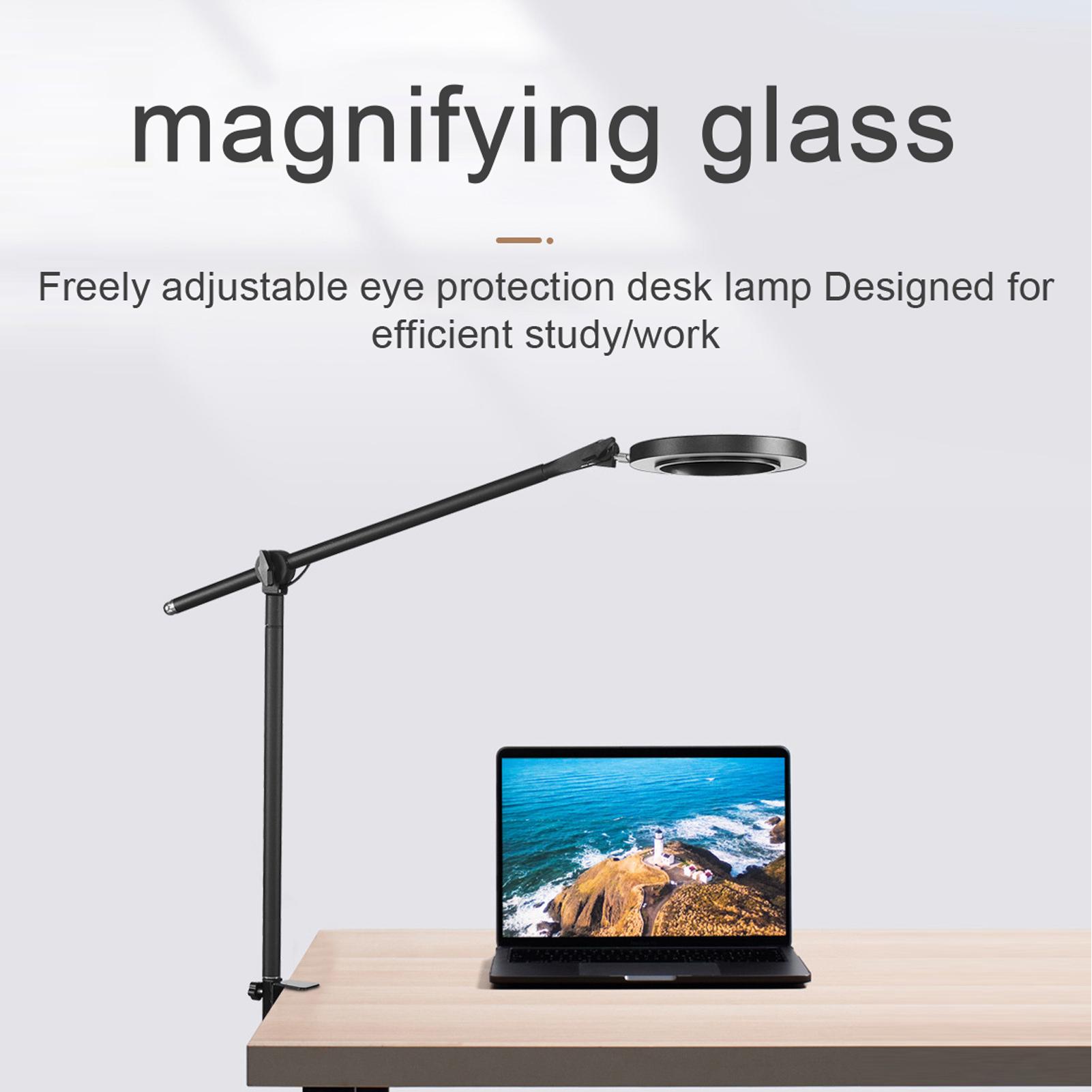 USB Power Supplys 5X Magnifying with LED Desk Lamp Home Bedroom Office Reading Lamp Study Lamp Close Work Repairs Crafts Reading Multifunctional Lamp Angle Adjustable Arm Three Dimming Modes 10 Levels Brightness Adjustable