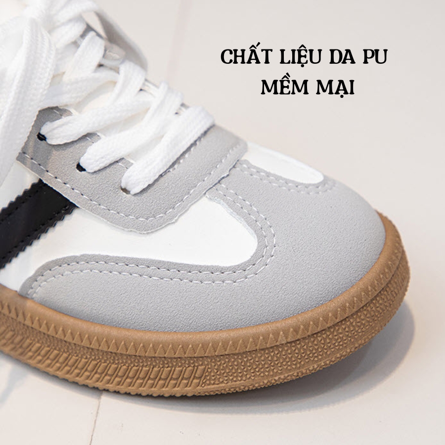 Giày bata thể thao học sinh tiểu trung học đi học, thể dục, chạy bộ dáng cột dây kết hợp quai dáng năng động cá tính NHÍM SHOP GN35