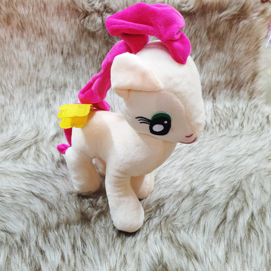 Ngựa Pony màu kem nhồi bông đáng yêu size 30cm