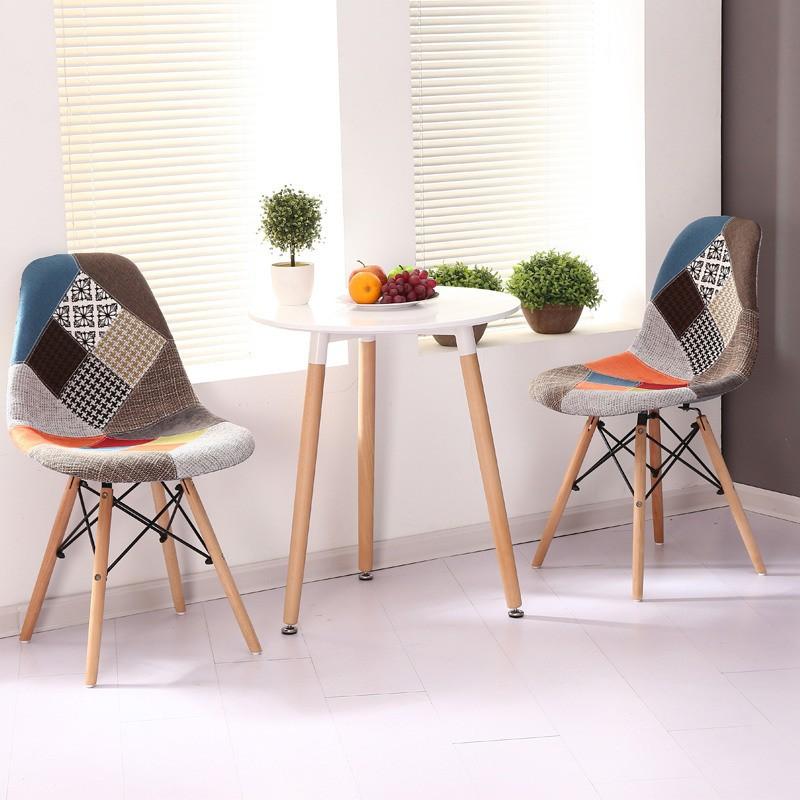 GHẾ THỔ CẨM CHÂN GỖ ĐAN-GHẾ CAFE