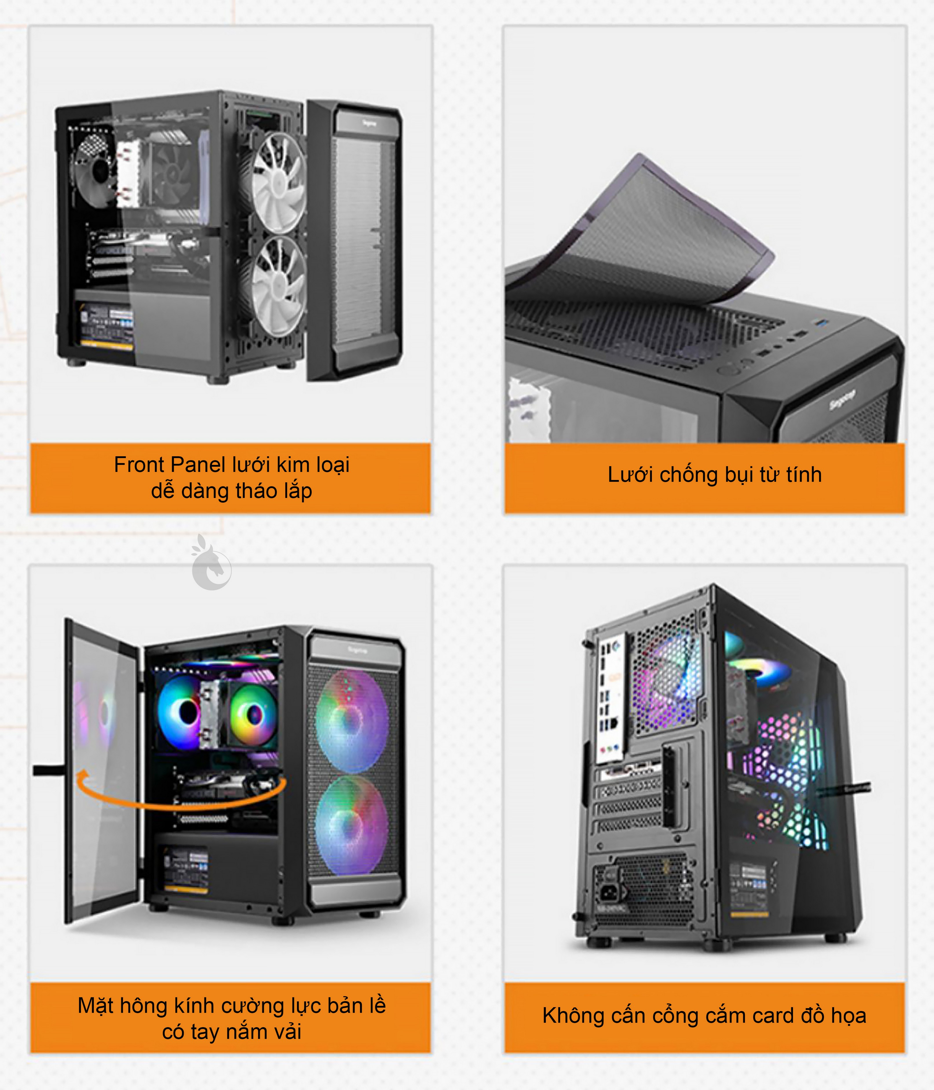 Vỏ Case Máy Tính Segotep Artis 2F M-ATX Black /White /Pink -Hàng nhập khẩu