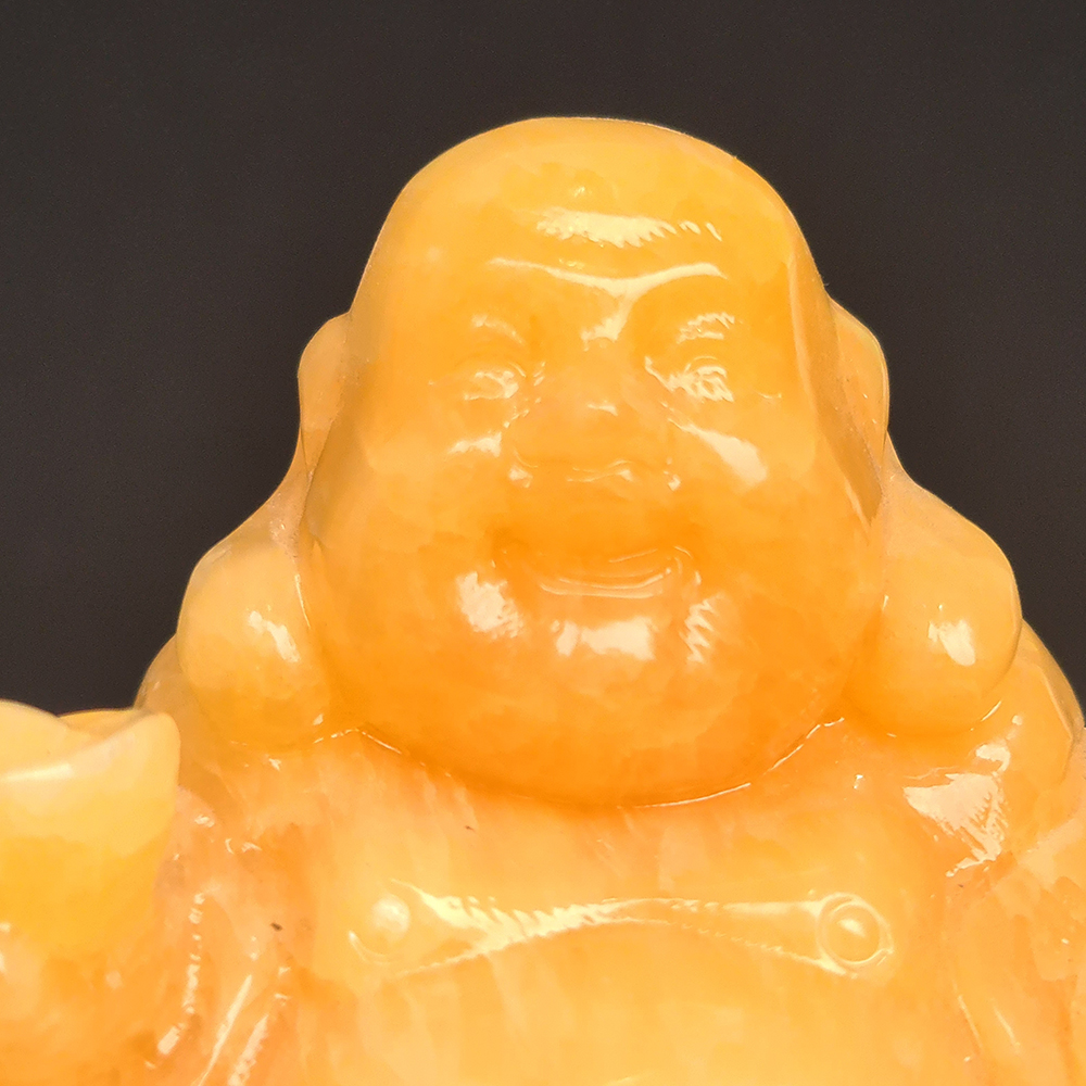 Tượng Phật Di Lặc Bát Vàng Đá Ngọc Hoàng Long - 10 Cm - Mx