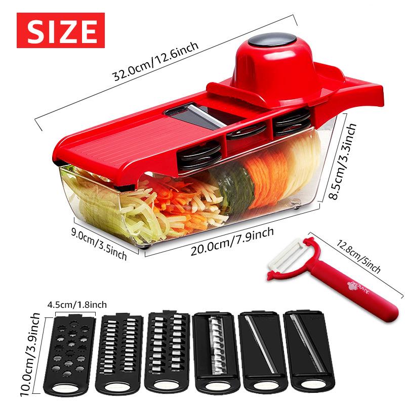 1 Bộ Rau Củ Quả Với Lưỡi Dao Thép Đàn Mandoline Máy Thái Khoai Tây Dao Gọt Vỏ Cà Rốt Phô Mai Xay Dụng Cụ Thái Lát Rau Củ Phụ Kiện Nhà Bếp